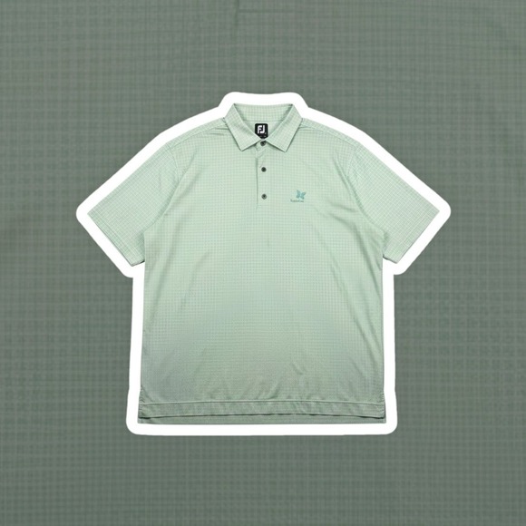 FootJoy Other - FootJoy Mens XXL Green Grid Short‎ Sleeve Golf Polo Shirt Kapalua Logo FJ XXL